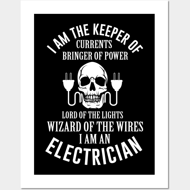 Funny Electrician quote Wall Art by Periaz